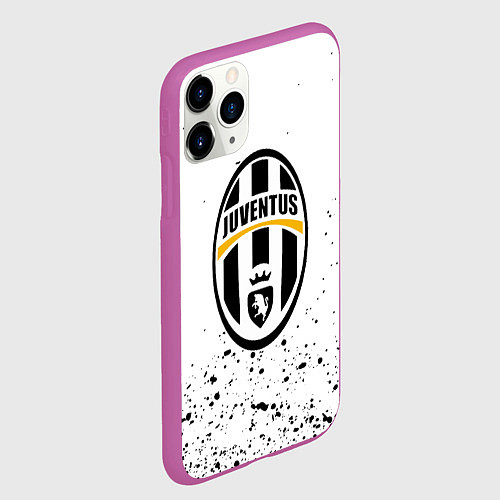 Чехол iPhone 11 Pro матовый Juventus краски текстура всплеск / 3D-Фиолетовый – фото 2