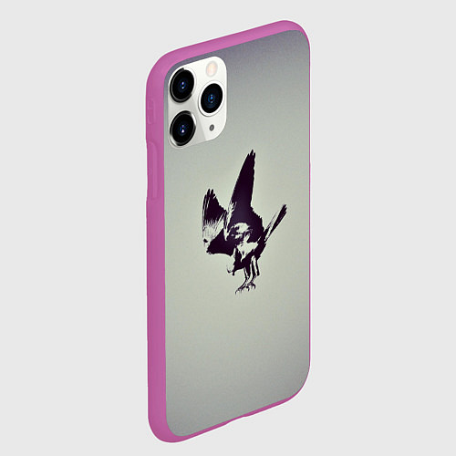 Чехол iPhone 11 Pro матовый Атакующий ястреб / 3D-Фиолетовый – фото 2