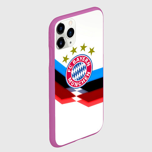 Чехол iPhone 11 Pro матовый Бавария Мюнхен геометрия спорт / 3D-Фиолетовый – фото 2