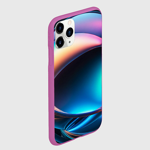Чехол iPhone 11 Pro матовый Галактический шар / 3D-Фиолетовый – фото 2