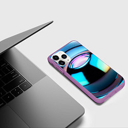 Чехол iPhone 11 Pro матовый Галактический шар, цвет: 3D-фиолетовый — фото 2