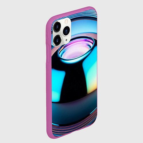 Чехол iPhone 11 Pro матовый Галактический шар / 3D-Фиолетовый – фото 2