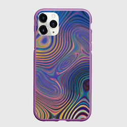 Чехол iPhone 11 Pro матовый Абстрактная рябь, цвет: 3D-фиолетовый