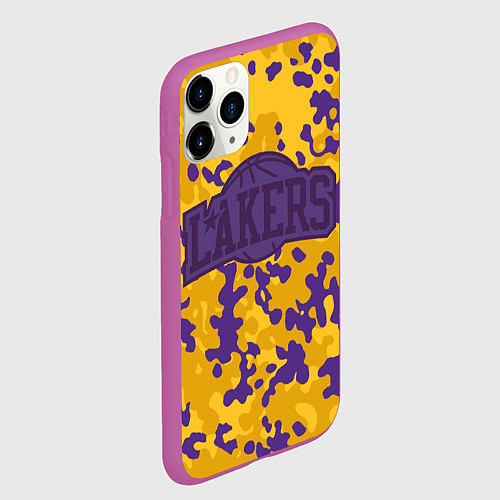 Чехол iPhone 11 Pro матовый NBA LA Lakers / 3D-Фиолетовый – фото 2