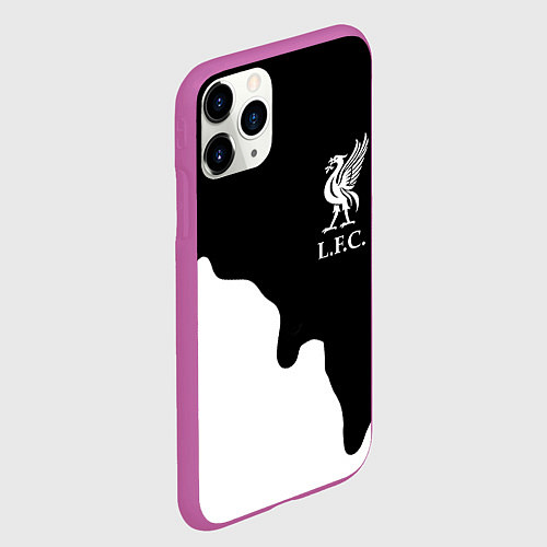 Чехол iPhone 11 Pro матовый Ливерпуль краски разводы / 3D-Фиолетовый – фото 2