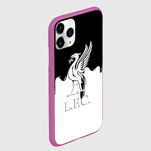 Чехол iPhone 11 Pro матовый Ливерпуль разводы красок / 3D-Фиолетовый – фото 2