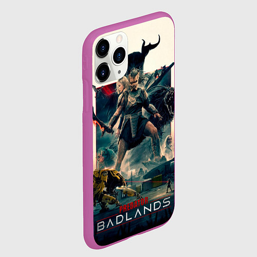 Чехол iPhone 11 Pro матовый Персонажи из Хищник планета смерти / 3D-Фиолетовый – фото 2