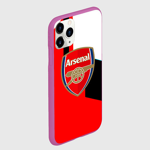 Чехол iPhone 11 Pro матовый Арсенал геометрия спорт / 3D-Фиолетовый – фото 2
