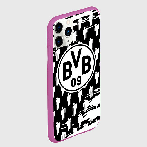 Чехол iPhone 11 Pro матовый Borussia люди краски / 3D-Фиолетовый – фото 2