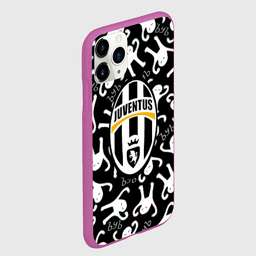 Чехол iPhone 11 Pro матовый Ювентус x Ъуъ съука / 3D-Фиолетовый – фото 2