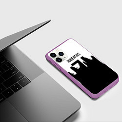Чехол iPhone 11 Pro матовый Ювентус жидкие краски, цвет: 3D-фиолетовый — фото 2