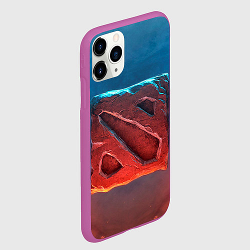 Чехол iPhone 11 Pro матовый Dota 2: Symbol / 3D-Фиолетовый – фото 2