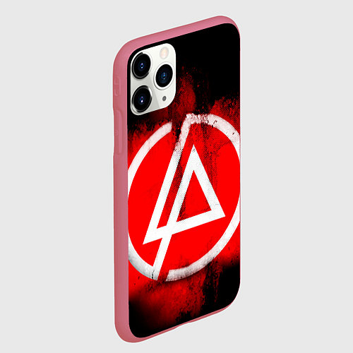 Чехол iPhone 11 Pro матовый Linkin Park: Red style / 3D-Малиновый – фото 2