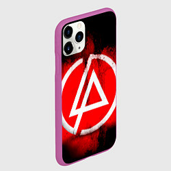 Чехол iPhone 11 Pro матовый Linkin Park: Red style, цвет: 3D-фиолетовый — фото 2