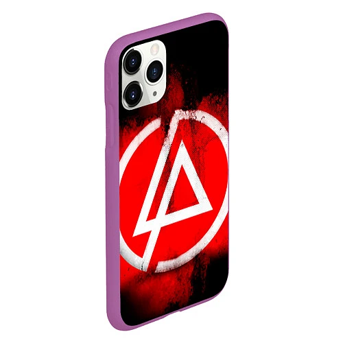 Чехол iPhone 11 Pro матовый Linkin Park: Red style / 3D-Фиолетовый – фото 2