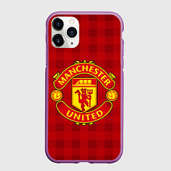 Чехол iPhone 11 Pro матовый Manchester United, цвет: 3D-фиолетовый