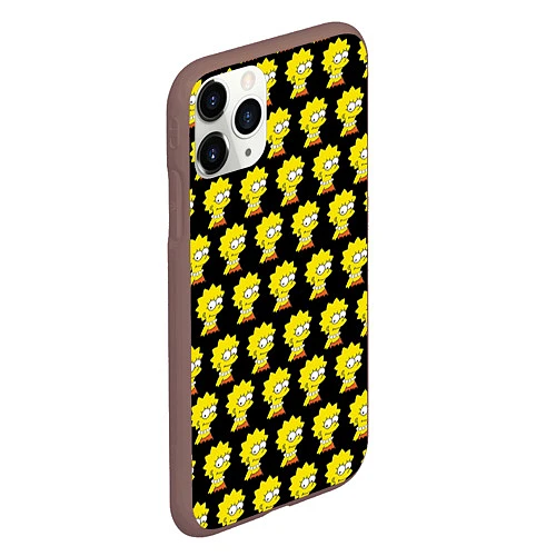 Чехол iPhone 11 Pro матовый Лиза Симпсон: узор / 3D-Коричневый – фото 2