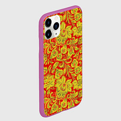 Чехол iPhone 11 Pro матовый Хохлома, цвет: 3D-фиолетовый — фото 2