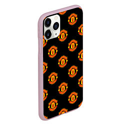 Чехол iPhone 11 Pro матовый Manchester United Pattern, цвет: 3D-розовый — фото 2