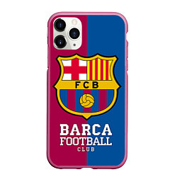 Чехол iPhone 11 Pro матовый Barca Football, цвет: 3D-малиновый