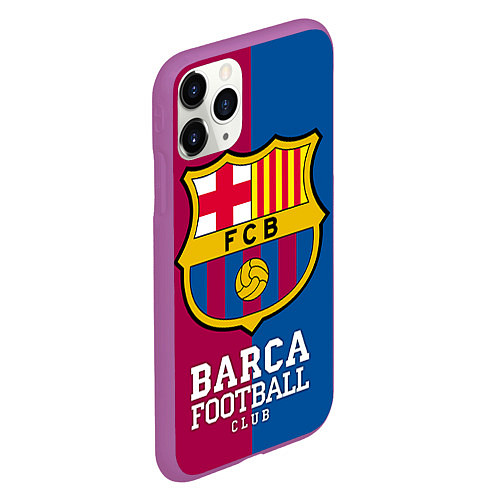 Чехол iPhone 11 Pro матовый Barca Football / 3D-Фиолетовый – фото 2