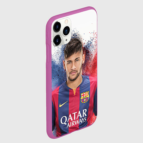 Чехол iPhone 11 Pro матовый Neymar FCB / 3D-Фиолетовый – фото 2