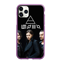 Чехол iPhone 11 Pro матовый 30 seconds to mars, цвет: 3D-фиолетовый