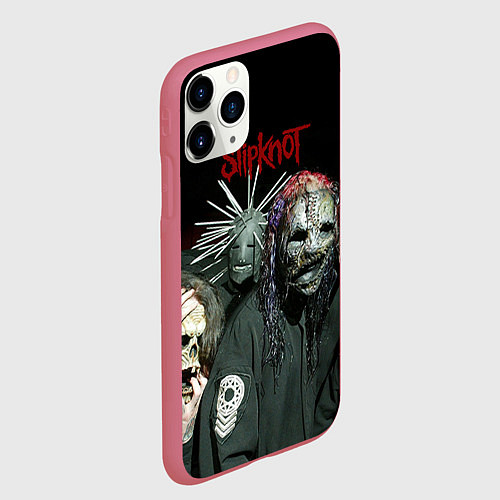Чехол iPhone 11 Pro матовый Slipknot / 3D-Малиновый – фото 2