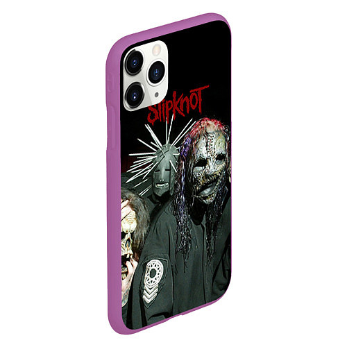 Чехол iPhone 11 Pro матовый Slipknot / 3D-Фиолетовый – фото 2