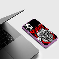 Чехол iPhone 11 Pro матовый Slipknot, цвет: 3D-фиолетовый — фото 2