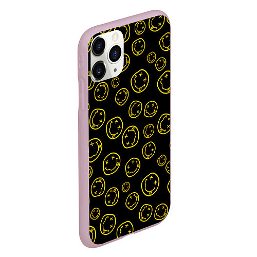 Чехол iPhone 11 Pro матовый Nirvana Pattern / 3D-Розовый – фото 2