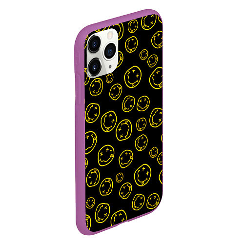 Чехол iPhone 11 Pro матовый Nirvana Pattern / 3D-Фиолетовый – фото 2
