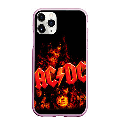 Чехол iPhone 11 Pro матовый AC/DC Flame, цвет: 3D-розовый