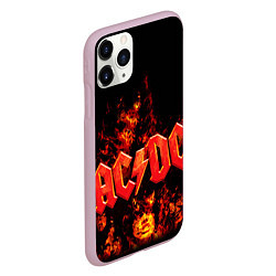 Чехол iPhone 11 Pro матовый AC/DC Flame, цвет: 3D-розовый — фото 2