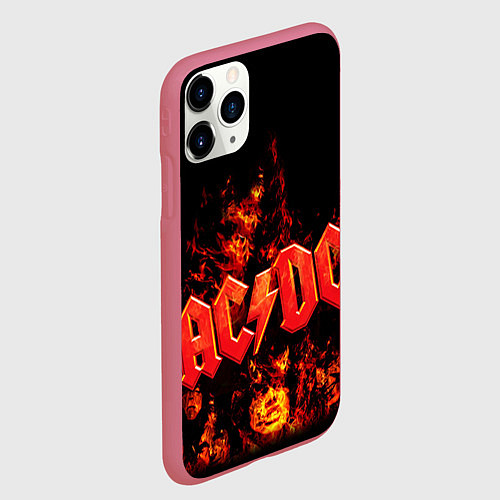 Чехол iPhone 11 Pro матовый AC/DC Flame / 3D-Малиновый – фото 2