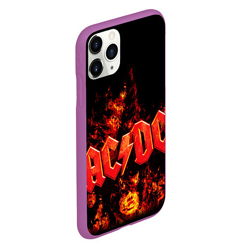 Чехол iPhone 11 Pro матовый AC/DC Flame / 3D-Фиолетовый – фото 2