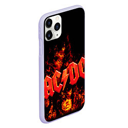 Чехол iPhone 11 Pro матовый AC/DC Flame, цвет: 3D-светло-сиреневый — фото 2