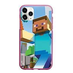 Чехол iPhone 11 Pro матовый Minecraft World