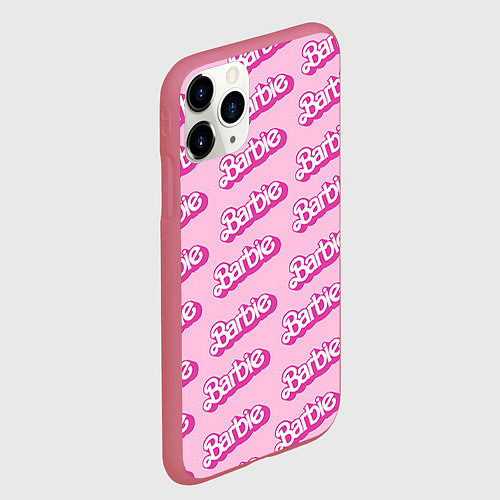 Чехол iPhone 11 Pro матовый Barbie Pattern / 3D-Малиновый – фото 2
