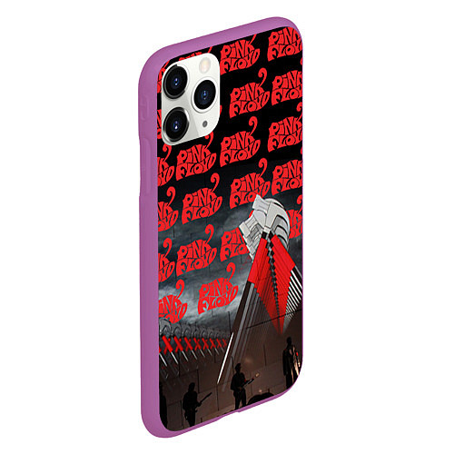 Чехол iPhone 11 Pro матовый Pink Floyd Pattern / 3D-Фиолетовый – фото 2