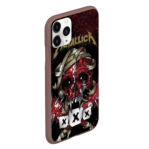 Чехол iPhone 11 Pro матовый Metallica: XXX / 3D-Коричневый – фото 2