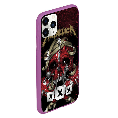 Чехол iPhone 11 Pro матовый Metallica: XXX / 3D-Фиолетовый – фото 2