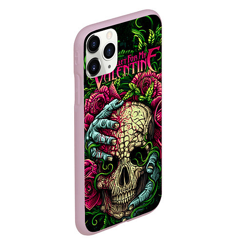 Чехол iPhone 11 Pro матовый BFMV: Roses Skull / 3D-Розовый – фото 2