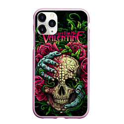 Чехол iPhone 11 Pro матовый BFMV: Roses Skull, цвет: 3D-розовый