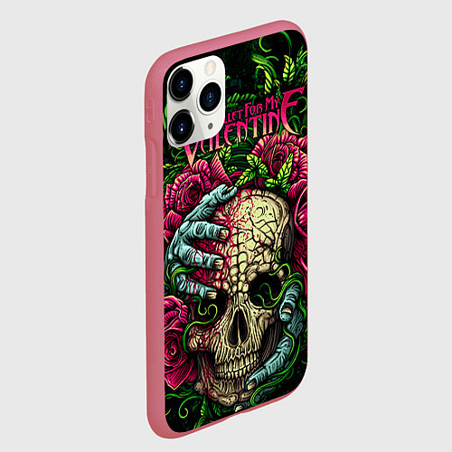 Чехол iPhone 11 Pro матовый BFMV: Roses Skull / 3D-Малиновый – фото 2
