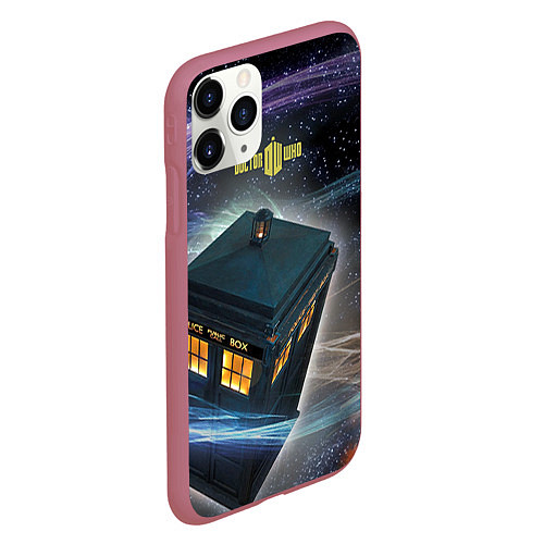 Чехол iPhone 11 Pro матовый Police Box / 3D-Малиновый – фото 2