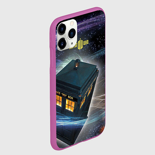 Чехол iPhone 11 Pro матовый Police Box / 3D-Фиолетовый – фото 2