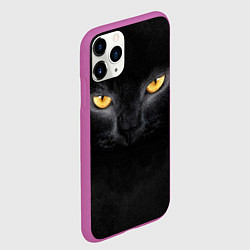 Чехол iPhone 11 Pro матовый Черная кошка, цвет: 3D-фиолетовый — фото 2