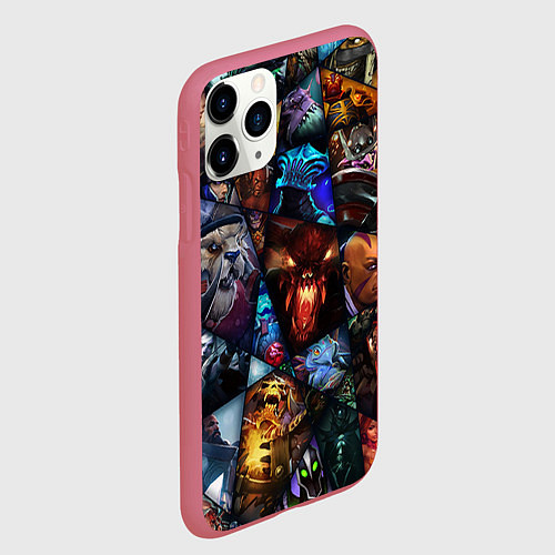 Чехол iPhone 11 Pro матовый Dota 2: All Pick / 3D-Малиновый – фото 2