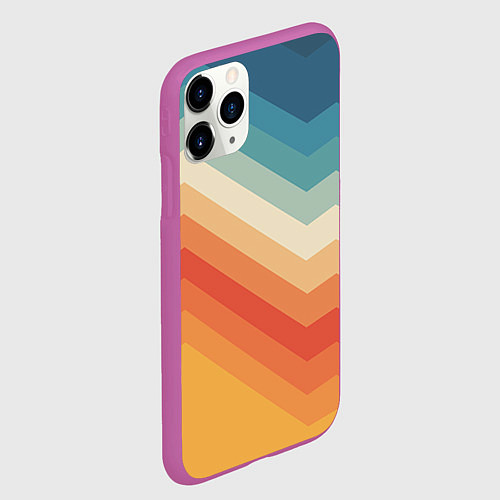 Чехол iPhone 11 Pro матовый Полосы / 3D-Фиолетовый – фото 2